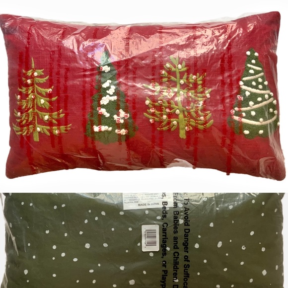 Target Other - Christmas Trees Cushion Red & Green